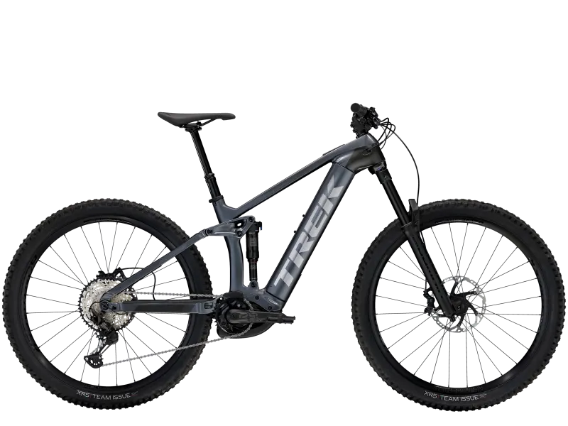 A mountain bike is shown against a black background.